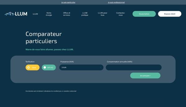 LLUM - Comparateur offres electricite
