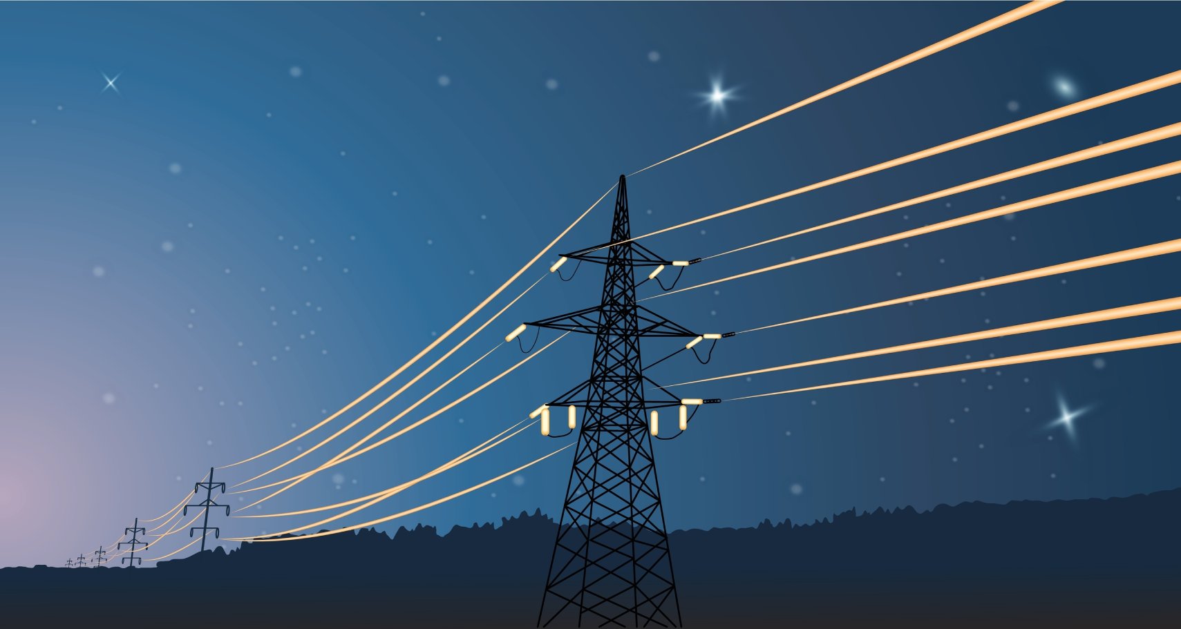 Ligne électrique de nuit